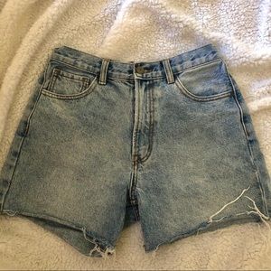 High waisted denim shorts